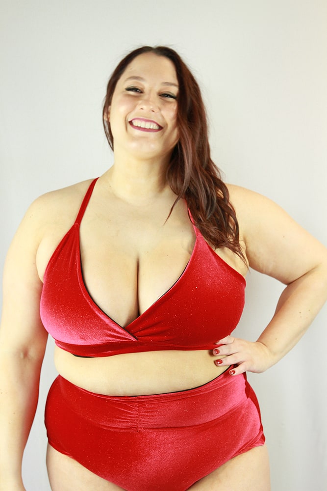 Velveteratti Red Bikini Bra - Plus Size -  bikini bra - plus size -  Velvet Door