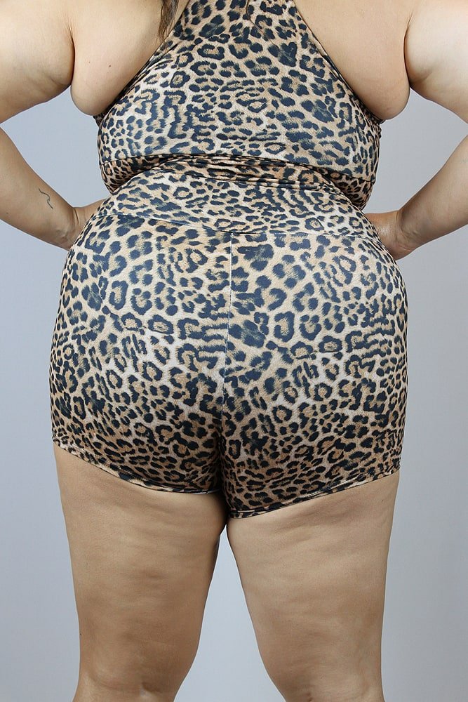Animal High Waisted Cheeky Shorts - Plus Size - high waisted cheeky shorts - plus size - Velvet Door