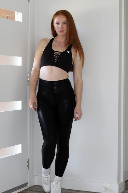 Black Sparkle Full Length Leggings/Tights - tights & leggings - Velvet Door