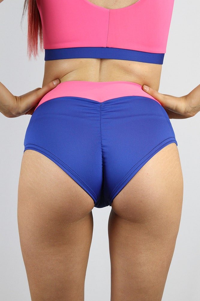 Bubblegum High Waisted Brazil Scrunchie Bum Shorts - high waisted brazil shorts - Velvet Door