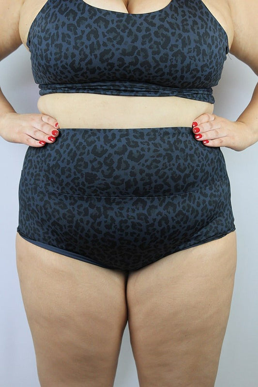Carbon Animal High Waisted Brazil Scrunchie Bum Shorts - Plus Size | Pole Wear - high waisted brazil shorts - plus size - Velvet Door