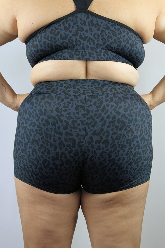 Carbon Animal High Waisted Cheeky Shorts - Plus Size - high wasted cheeky shorts - plus size - Velvet Door