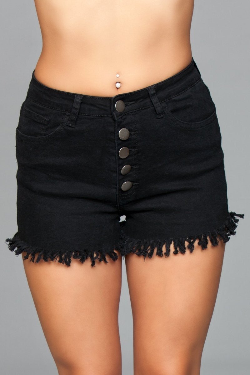 Fringed Button Up Shorts - hot shorts - Velvet Door