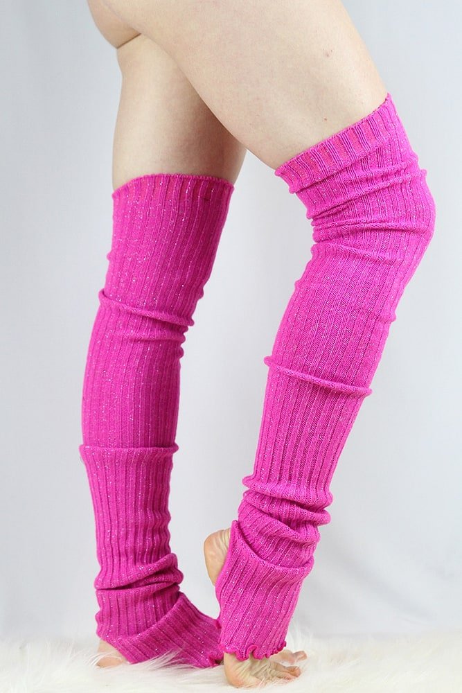 Glitter Extra Long Stirr-Up Knit Legwarmers Candy - legwarmers - Velvet Door