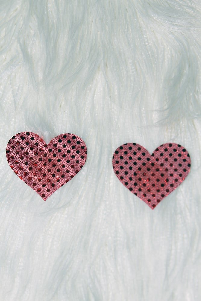 Heart Sequin Nipple Pasties Pink - pasties - Velvet Door