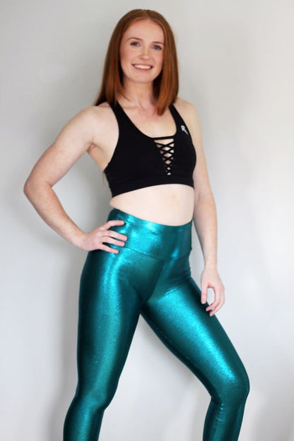 Jade Sparkle Full Length Leggings/Tights - tights & leggings - Velvet Door