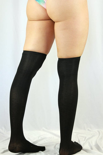 Knee High Football Socks Black - socks - Velvet Door