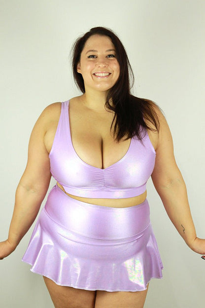 Lilac Sparkle Sweet Scoop Sports Bra - Plus Size - sweet scoop sports bras - plus size - Velvet Door