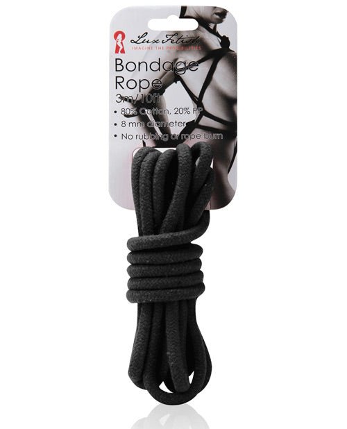 Lux Fetish Bondage Rope - Black - bondage - Velvet Door