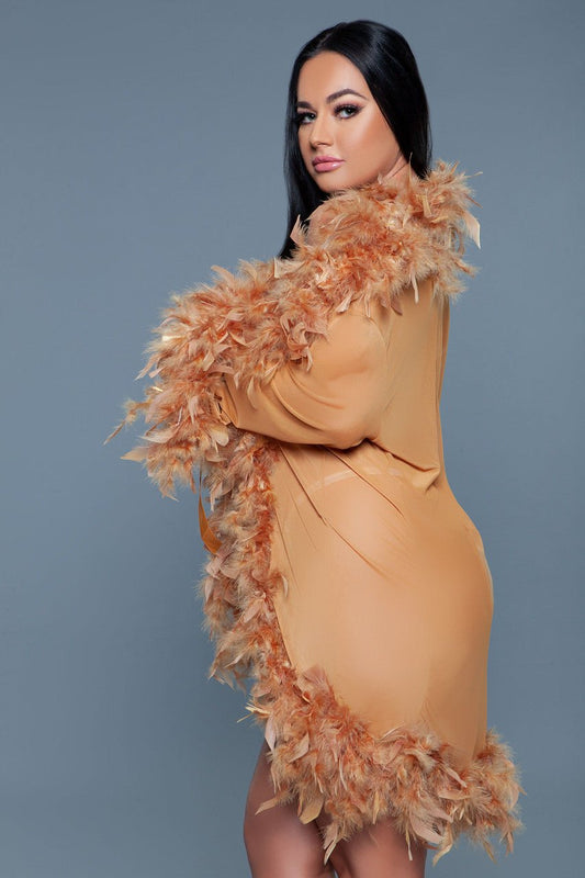 Lux Robe Bronze - feather robes - Velvet Door