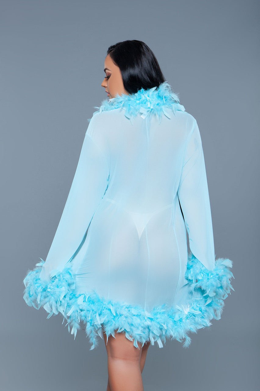Lux Robe Turquoise - feather robes - Velvet Door