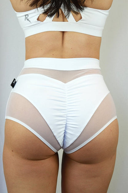 Maddox Super High Waist Short - White - high waisted pole shorts - Velvet Door