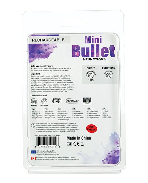 Mini Bullet Rechargeable Bullet - 9 Functions - TOYS - Velvet Door
