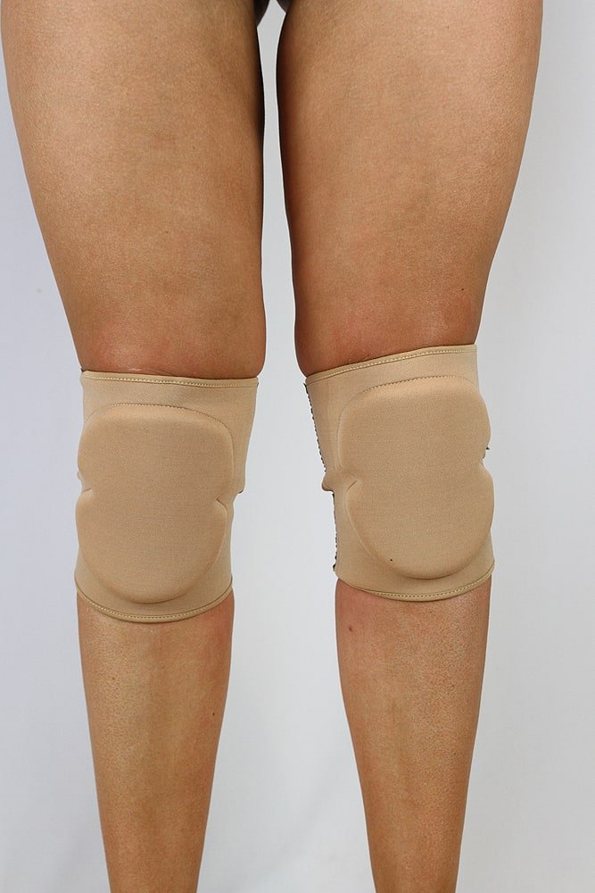Neoprene Vinyl Grippy Dance Knee Pads - Nude - For Pole & Dance - dance knee pads - Velvet Door