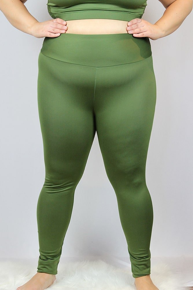 Olive Full Length Leggings/Tights - Plus Size - tights & leggings - plus size - Velvet Door