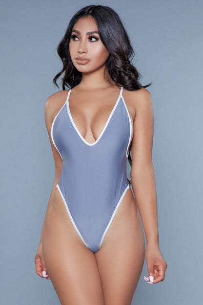 Payton Swimsuit Grey - one piece swimwear - Velvet Door