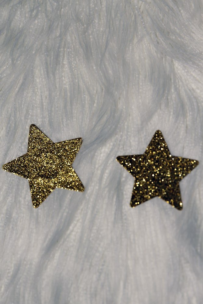 Star Glitter Nipple Pasties Gold - pasties - Velvet Door