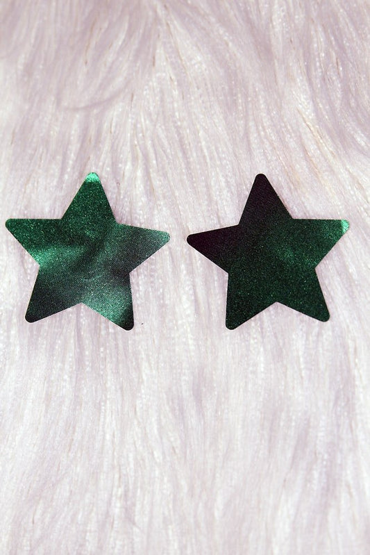 Star Nipple Pasties Metallic Green - pasties - Velvet Door