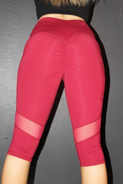 Studio Mesh 3/4 Length Tight Berry - tights & leggings - Velvet Door
