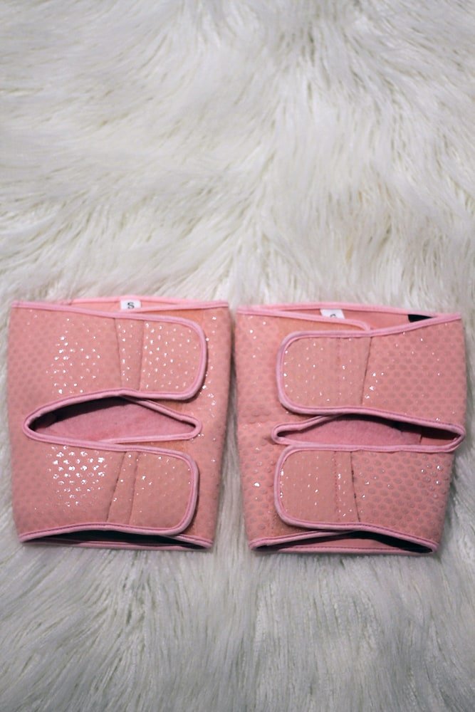 Velcro Grippy Dance Knee Pads - Baby Pink - Neoprene Gel Dot - For Pole & Dance - dance knee pads - Velvet Door