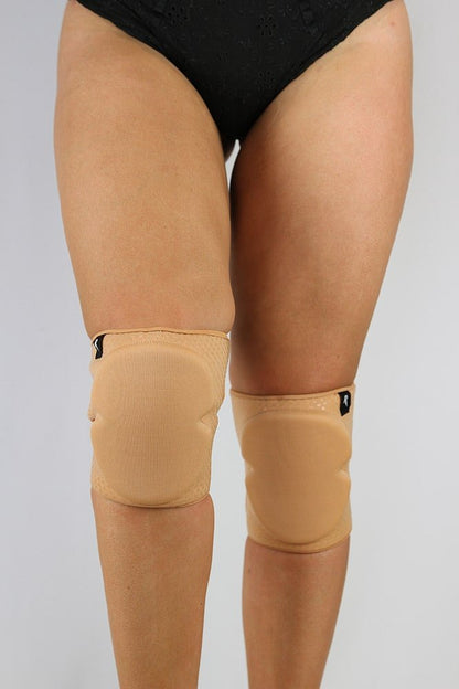 Velcro Grippy Dance Knee Pads - Beige - Neoprene Gel Dot - For Pole & Dance - dance knee pads - Velvet Door