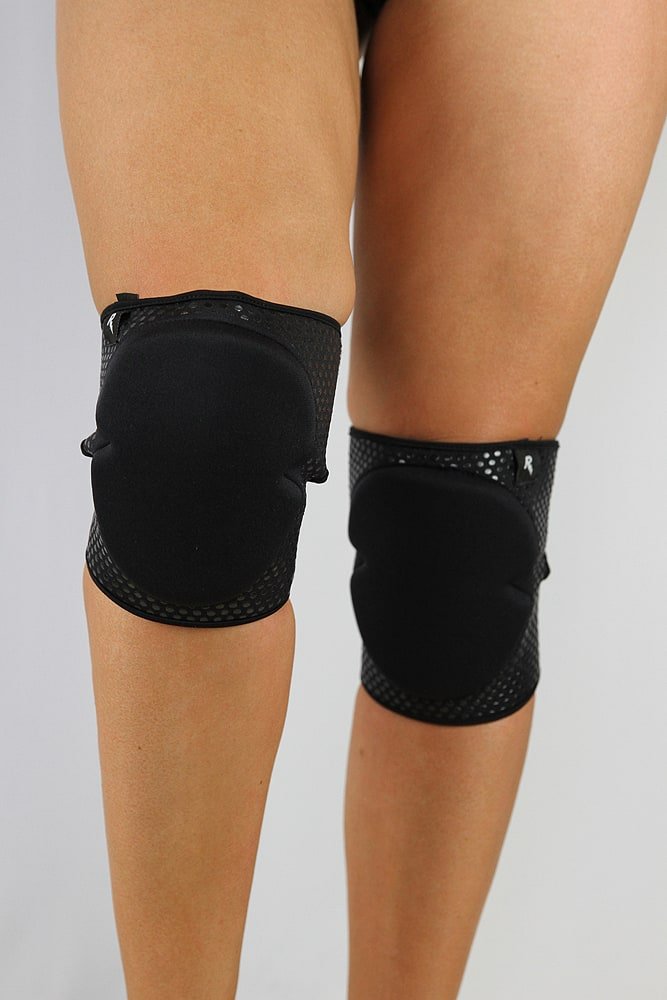 Velcro Grippy Dance Knee Pads - Neoprene Gel Dot - Black - For Pole & Dance - dance knee pads - Velvet Door