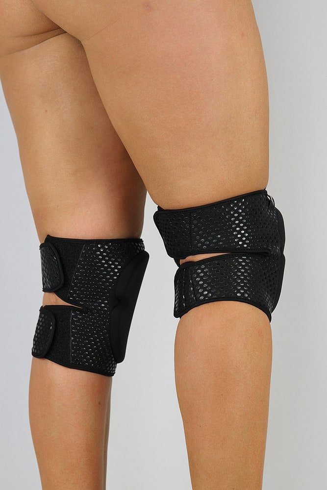 Velcro Grippy Dance Knee Pads - Neoprene Gel Dot - Black - For Pole & Dance - dance knee pads - Velvet Door